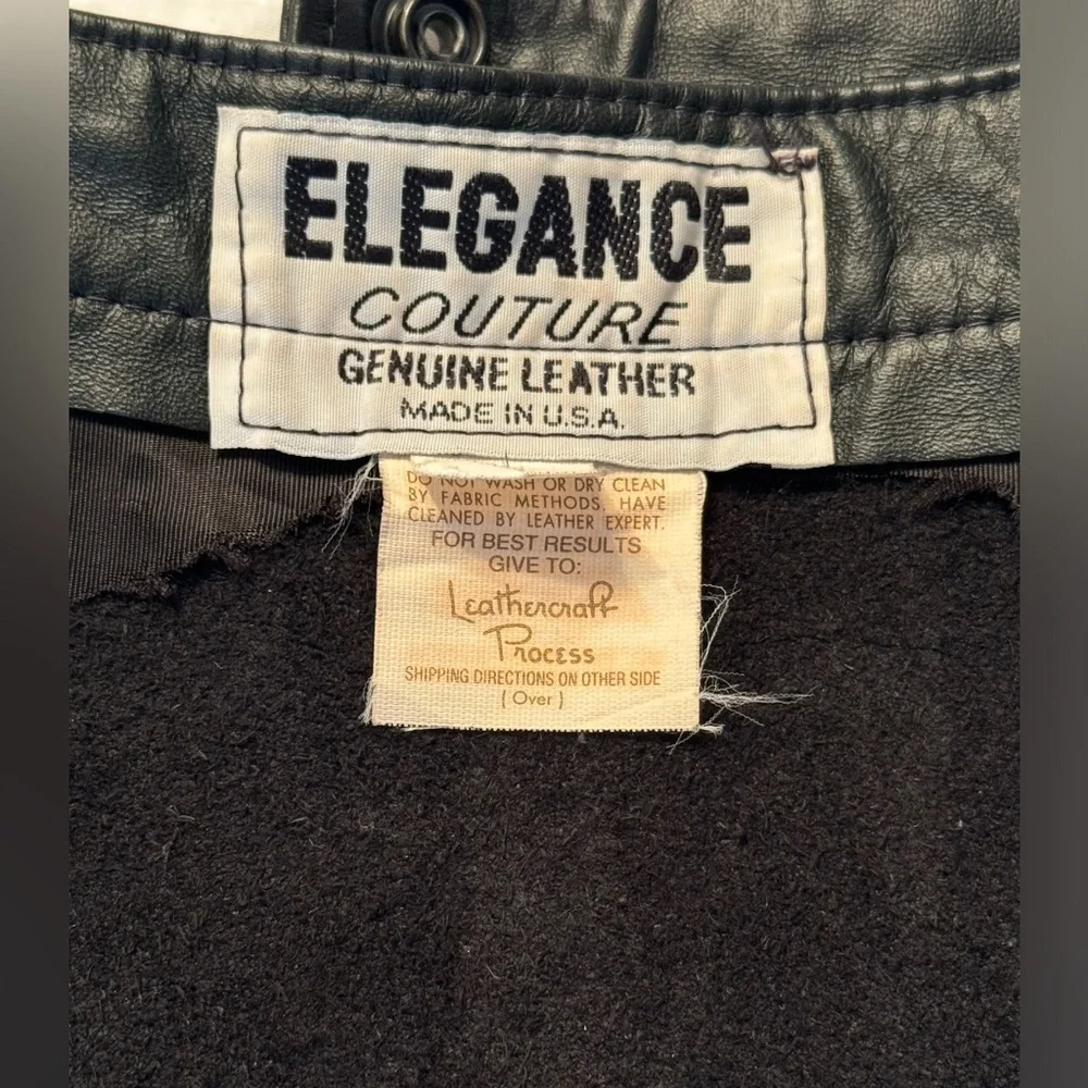 Vintage ELEGANCE‎ COUTURE Full Leather Midi